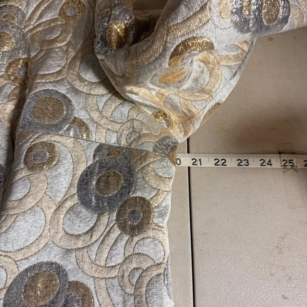Royal India Tailors Metallic Gold & Silver Brocade Coat β Vintage Mod Glam β - Picture 9 of 11